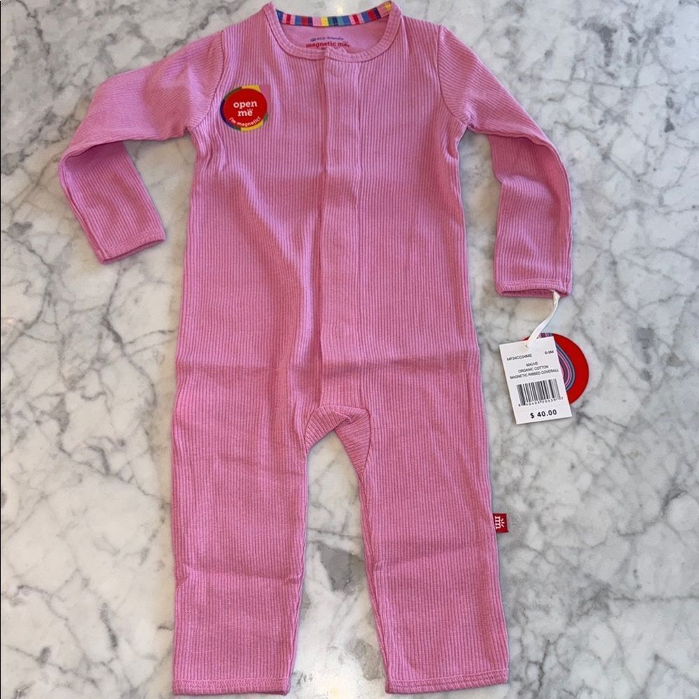 NWT Magnetic Me Organic Cotton Pink Mauve Cozy Coverall